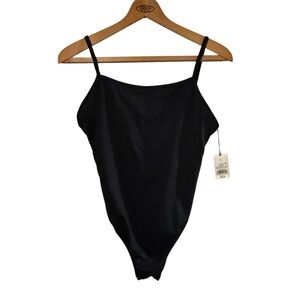 New Shade & Shore Women's Swimwear Black L Strappy Back  One Piece Swimsuit